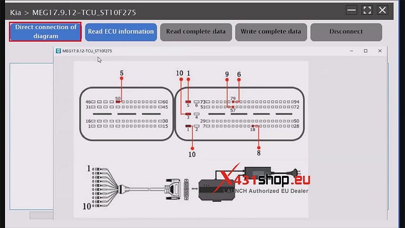 LAUNCH X431 ECUツール クローン Kia Bosch MEG17.9.12 ECU ガイド