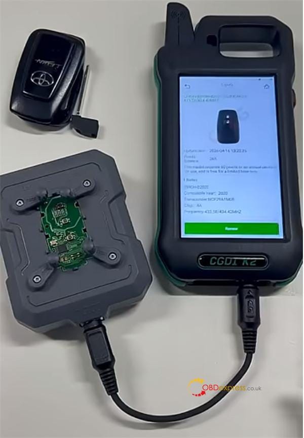 Toyota 4A Unlock Key by CGDI K2 Key Tool