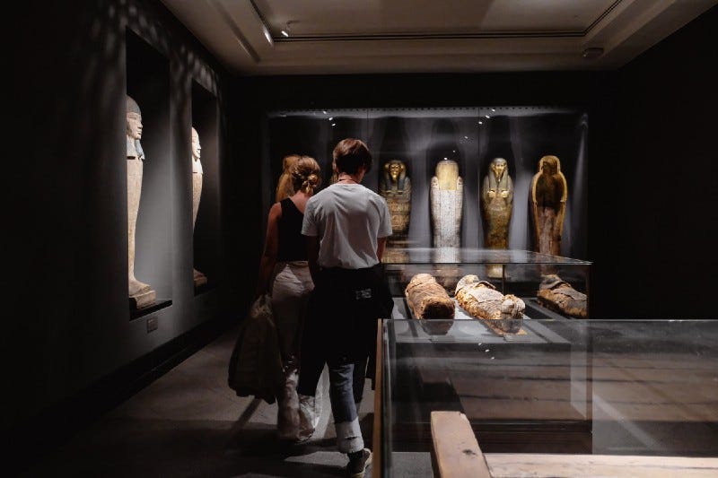 Guests in a museum.