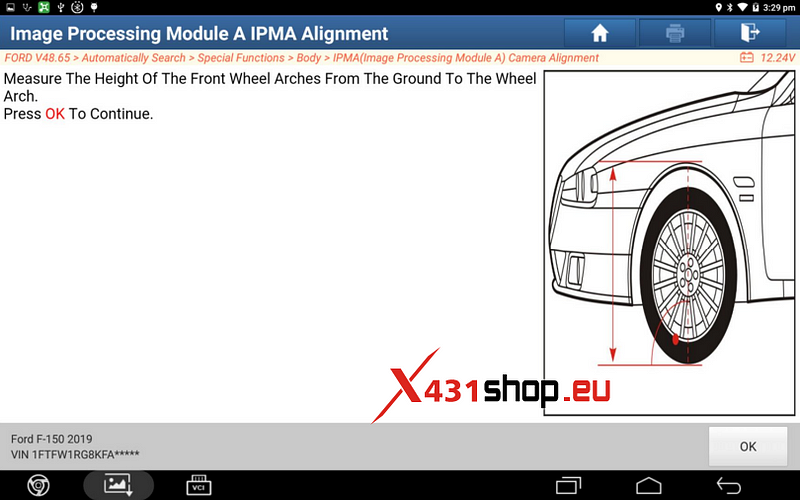 LAUNCH X431_Ford Vehicle Lane Departure Warning System Camera Calibration