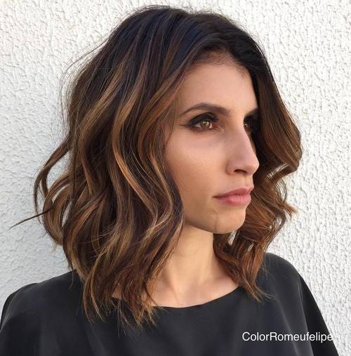 Wavy Side-Part Hairstyle