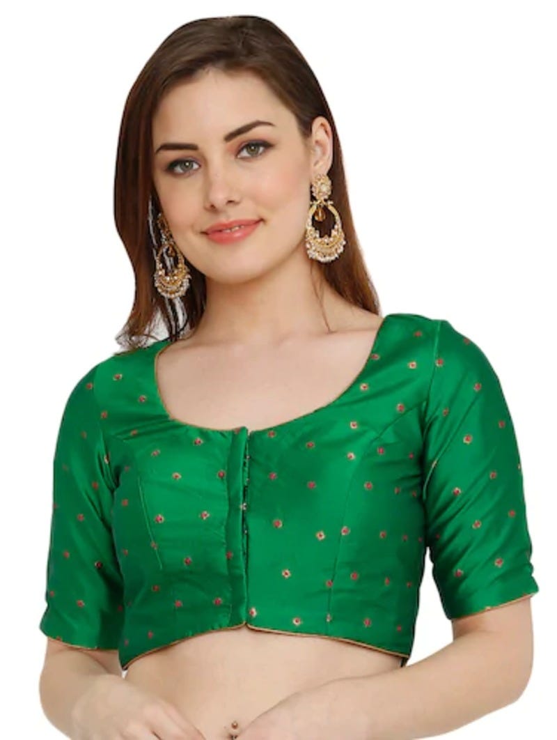 Green blouse designs