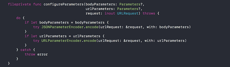 configureParameters method implementation