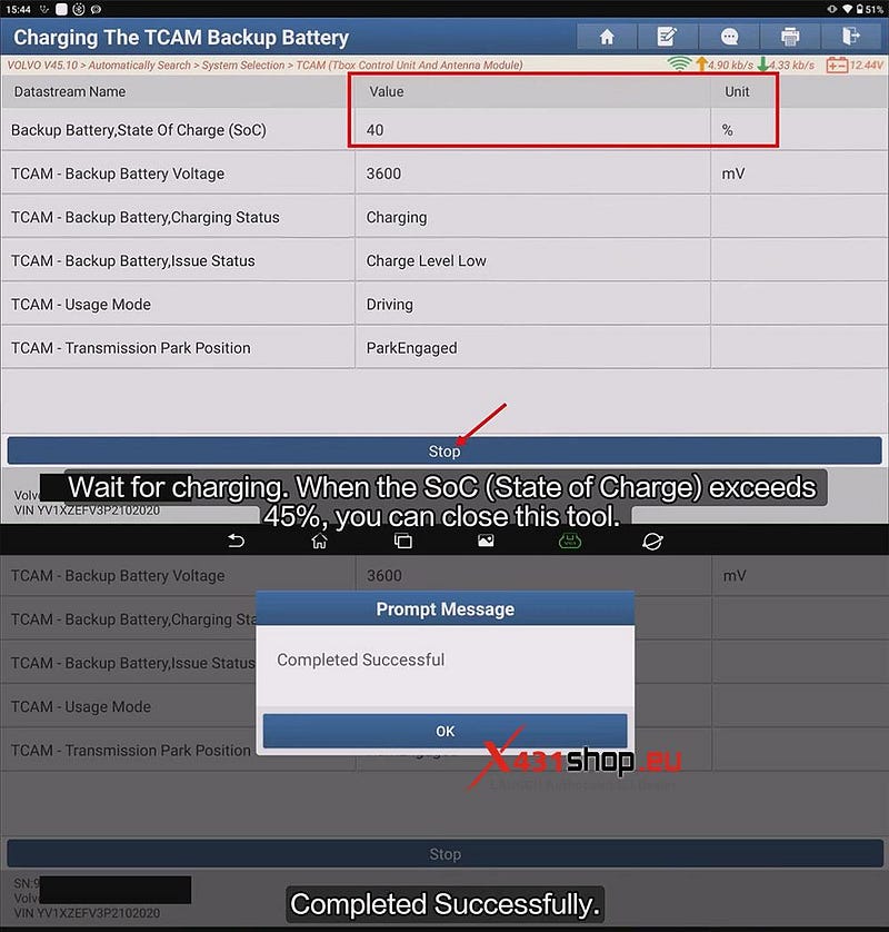 LAUNCH X431 PAD Reset VOLVO XC40 After TCAM Backup Battery Change