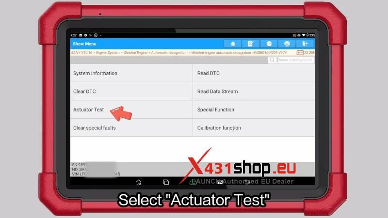 Sany C8でX431 PAD5を使用してACリレーアクチュエータテストを実行する方法