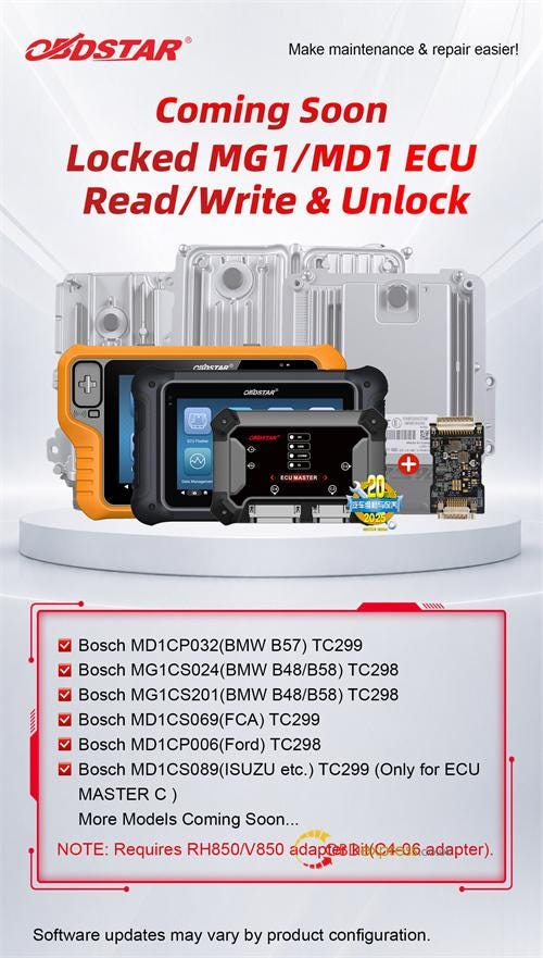 Unlock Encrypted Bosch MD1 MG1 ECUs