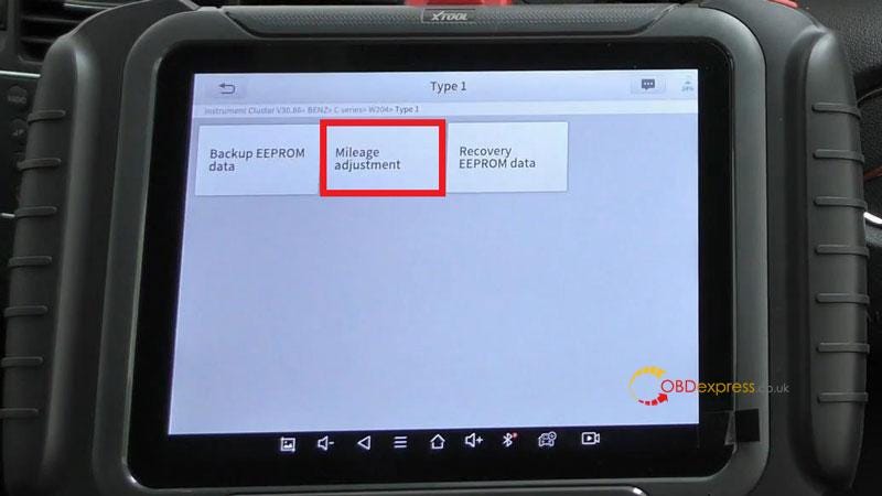 XTOOL D8 Mercedes C Class W204 Mileage Correction