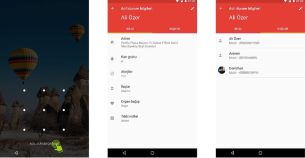 android 7 yeni acil durum bilgileri