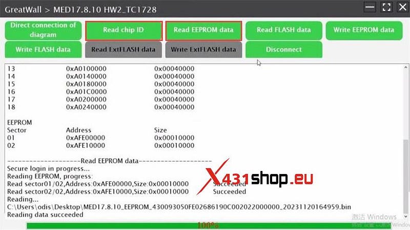 LAUNCH X431 ECU および TCU プログラマー クローン Bosch MED17.8.10