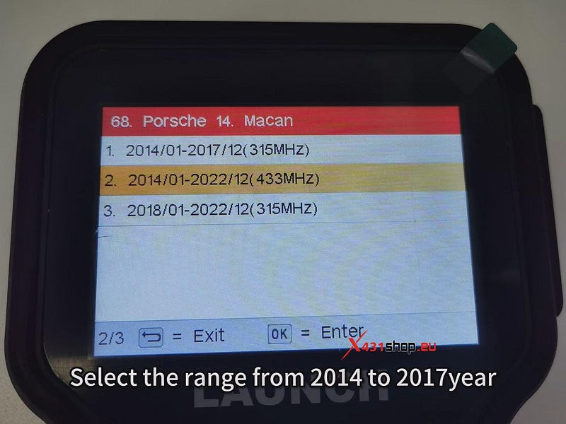 Launch CRT5011E Detect and replace tire pressure sensors on 2017 Porsche Macan