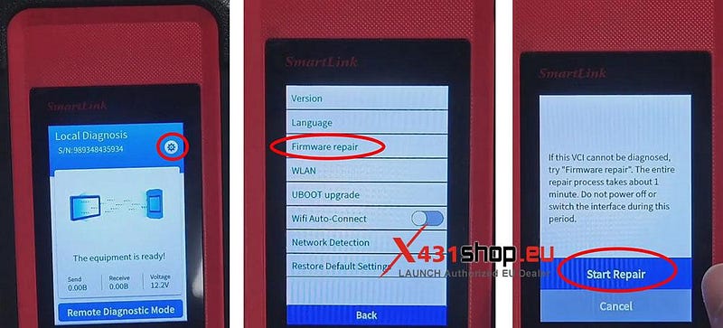 LAUNCH SmartLinkファームウェアの修復方法