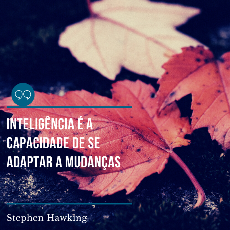 Citação de Stephen Hawking: Inteligência é a capacidade de se adaptar a mudanças.