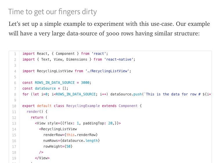 Recycle rows for high performance #ReactJS Native list views: