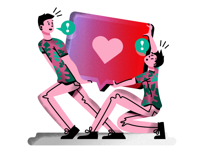 heavy hearts illustration by Jonathan Holt for iconscout design inspiration