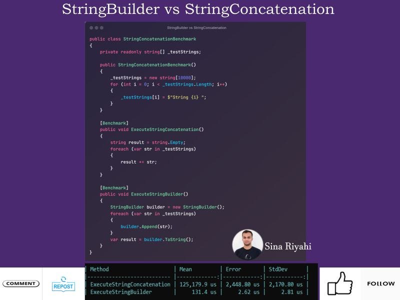 StringBuilder vs StringConcatenation