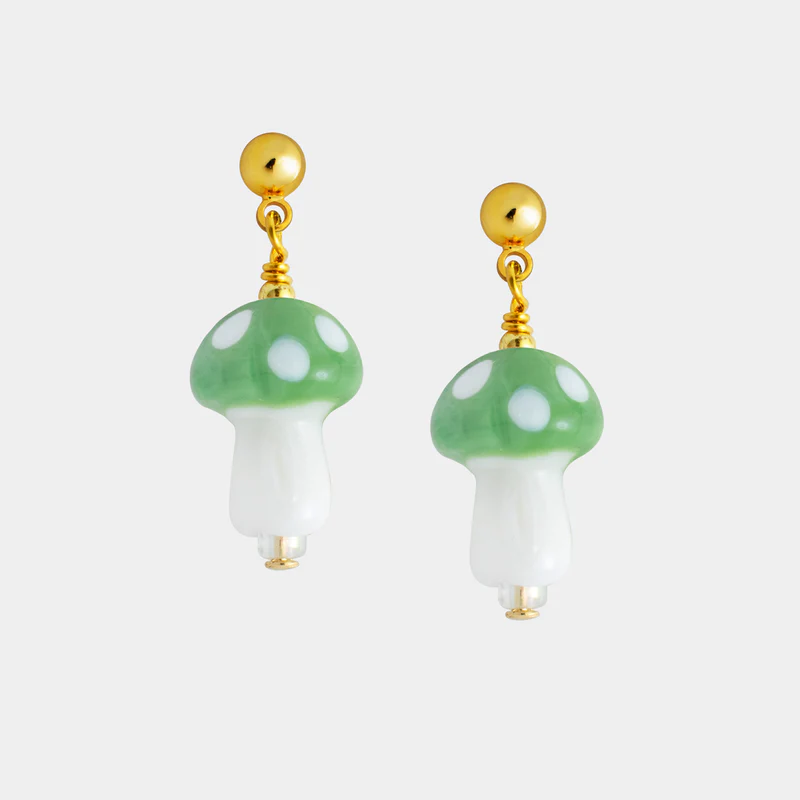 mushroom earrings