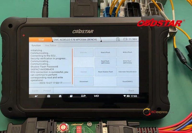 GMC E78 ECM Read and Write with OBDSTAR DC706 on Bench