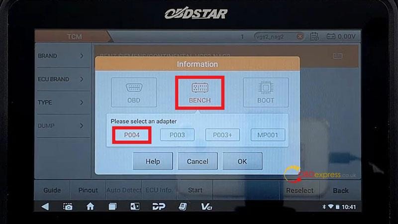 OBDSTAR DC706 Erase Benz SIEMENS VGS2-NAG2 TCM Data