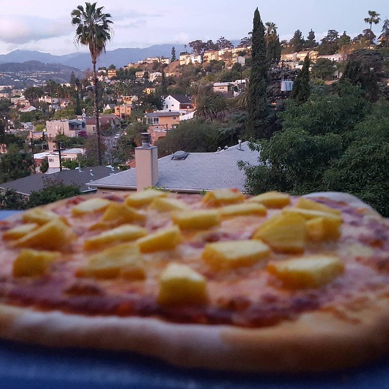 Just beat the setting sun with my pre-Passover pizza