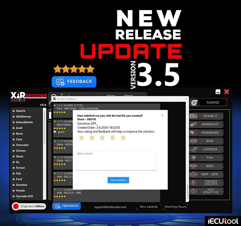 XirDecoder Tuning Software V3.5 Adds User Feedback System