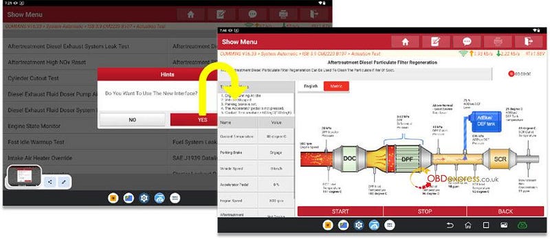 How to Use Launch X431 Graphical UI for DPF REGEN