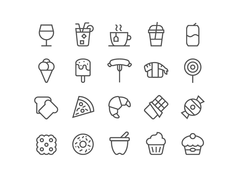 Tasty Food Icons by Pictogrammer