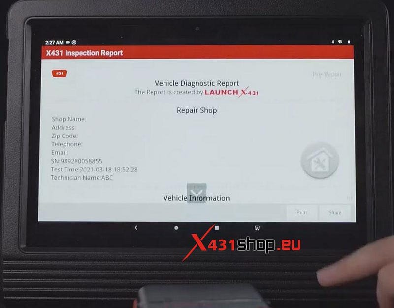 LAUNCH-X431 WiFi Printer Connect to the X431 diagnostic tool