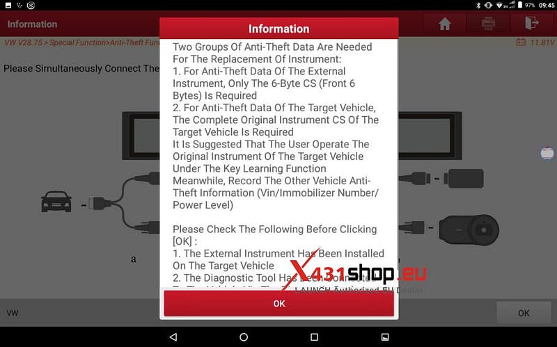 LAUNCH X431_Replacement of VW Audi 4th Generation instrument