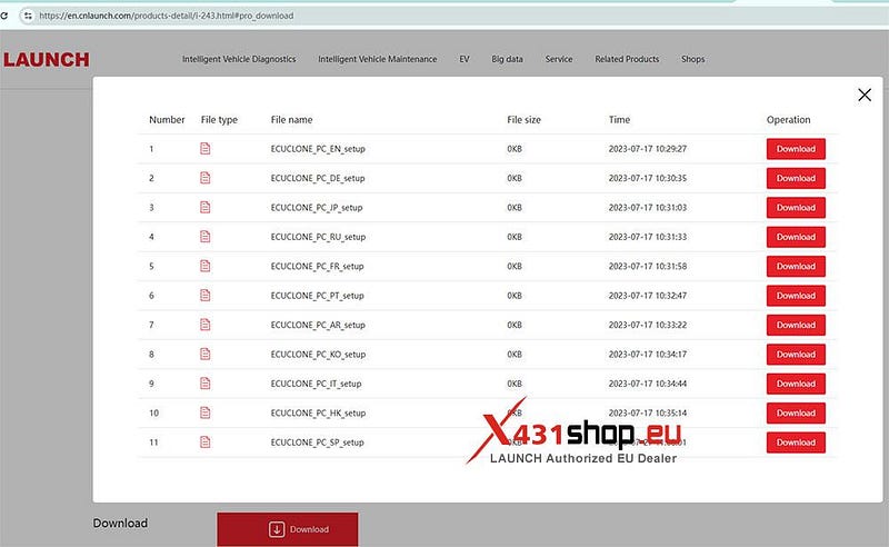Download and activate LAUNCH X431 XPROG5 PC software