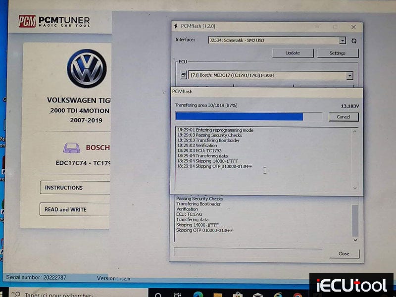 PCMTuner read VW Tiguan on Bench Mode