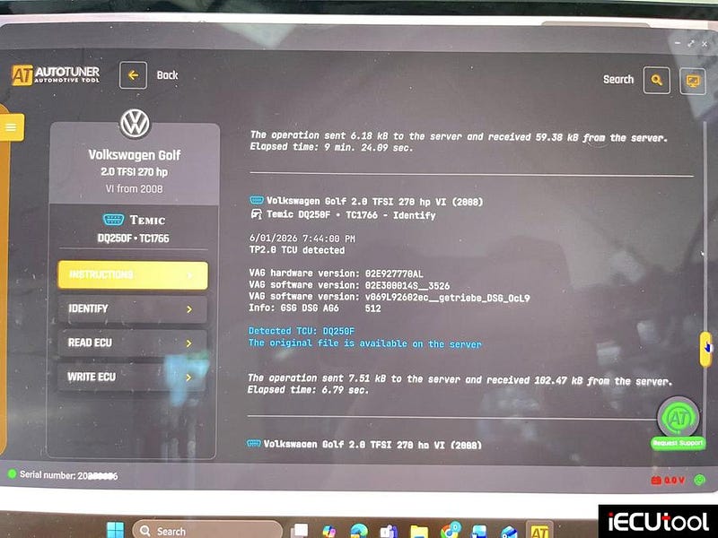 AutoTuner Failed to Write VW DQ250F Gearbox Car Not Start