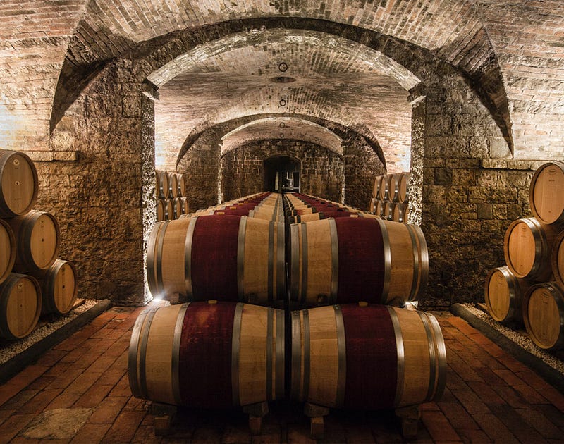 Tignanello's aging cellar.