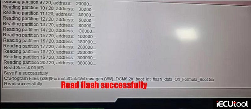 FormulaFlash Read and Write VW Delphi DCM6.2V ECU in Boot