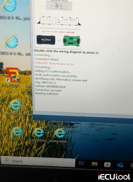 CG FC200 Read VW MED9.5.10 ECU on Bench