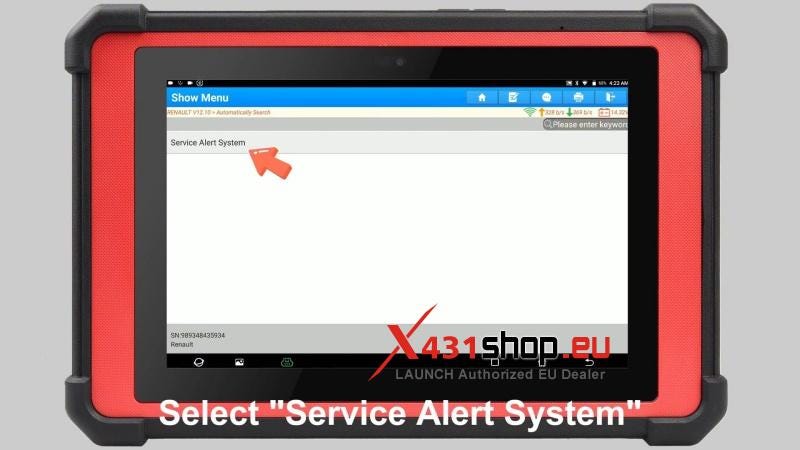 LAUNCH X431 PAD V Elite Renault Truck Oil Maintenane Reset