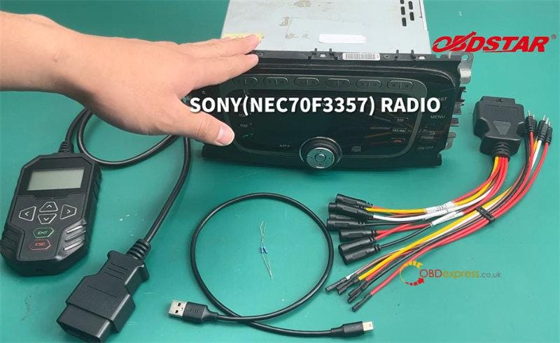 OBDSTAR MT200 フォード TMS470 NEC70F3357 ラジオのコードの読み取りと変更