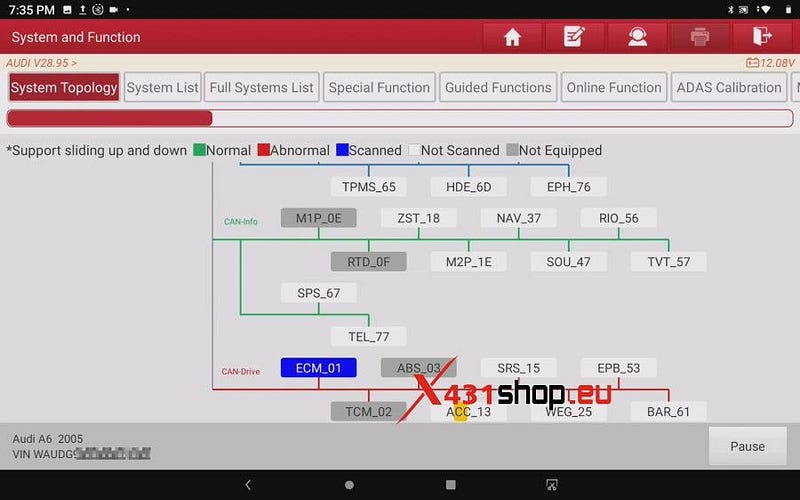 LAUNCH-X431 تابع توپولوژی