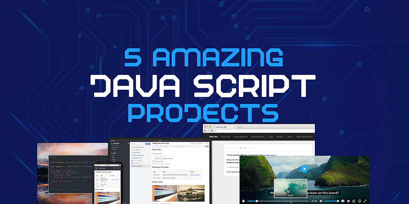 🖥5 Amazing JavaScript Projects: Take Notes, Stunning Code Snippets, Create UI, Slate, and Pl…