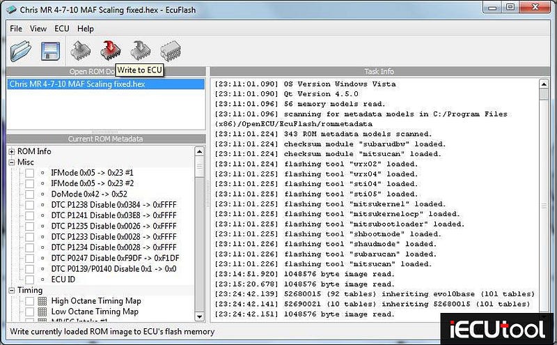 PCMTuner read Mitsubishi Outlander ECU via OBD on Bench