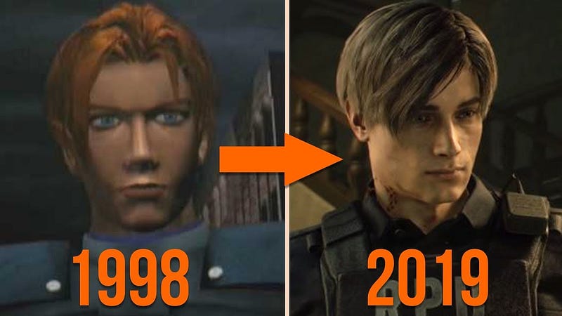Comparativo ente os modelos do personagem de Resident Evil, Leon