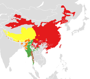 Mapa Lenguas Sinotibetanas