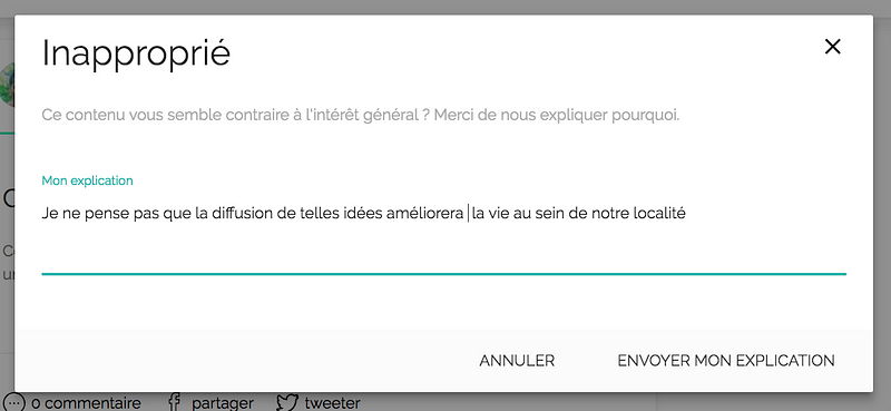 La modération du côté citoyen