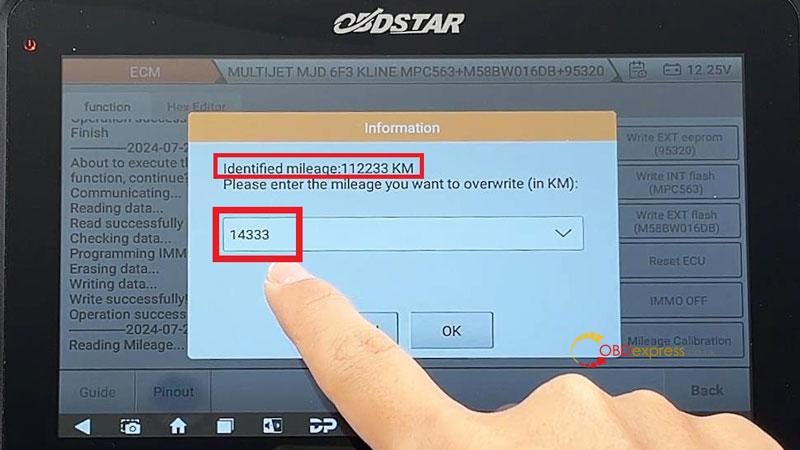 OBDSTAR DC706 Fiat MJD 6F3 IMMO On_Off, Read PIN, Reset Mileage