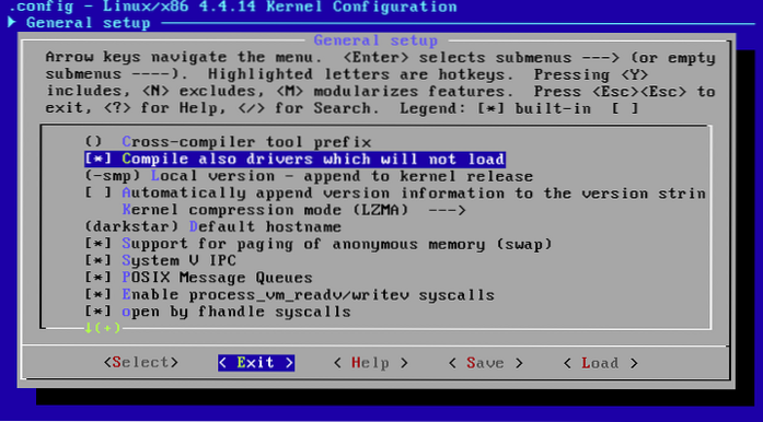 Imagem do terminal no menu de compilação