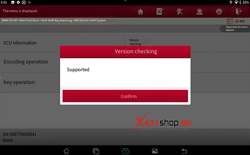 LAUNCH X431 IMMO Tool Add BMW BDC2 key