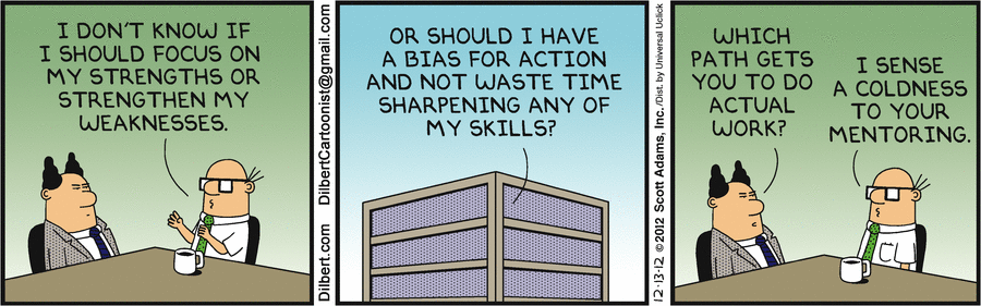 On mentoring — Image is taken from Dilbert.com