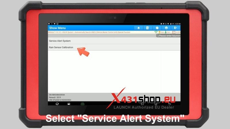 LAUNCH X431 PAD V Elite Renault Truck Oil Maintenane Reset