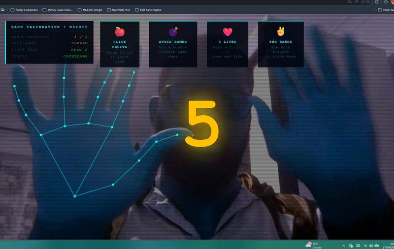 I Built a Web-Based Fruit Ninja Controlled by Your Hands — A Step Toward Cybernetic Interfaces