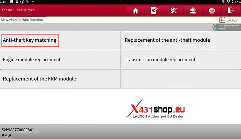 LAUNCH X431 IMMO Tool Add BMW BDC2 key
