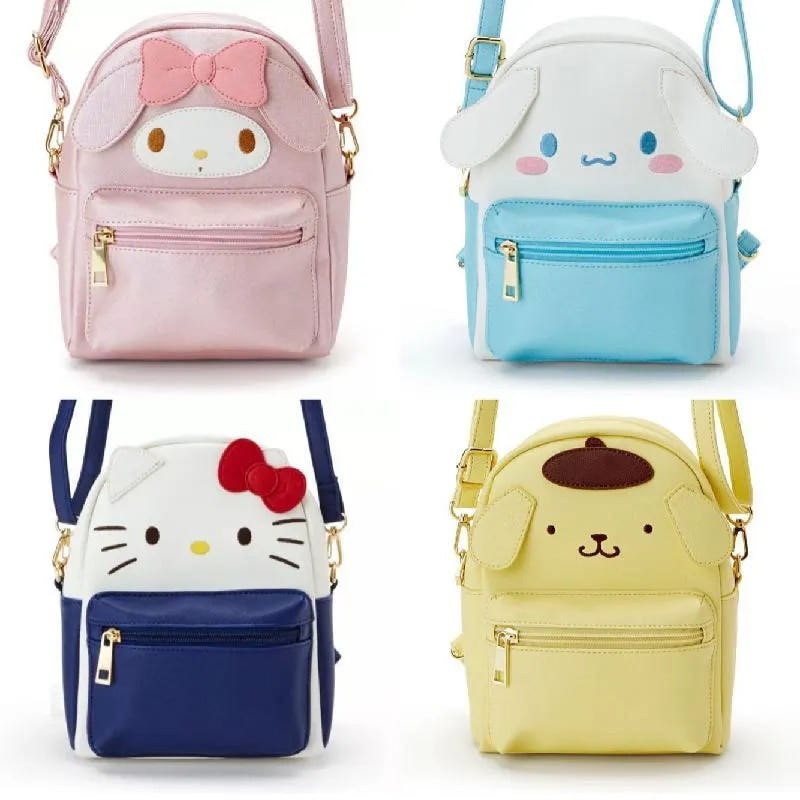 Sanrio Anime Kawaii Hello Kitty Cinnamoroll My Melody Kuromi Backpack Crossbody Messenger Bag Small Schoolbag Gift Y2K Bag